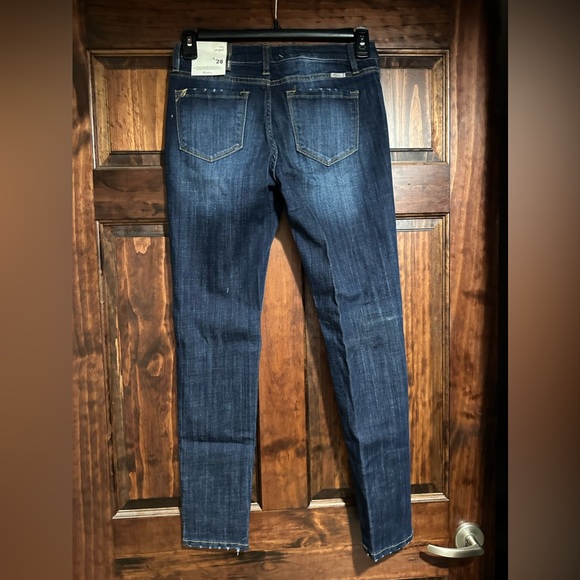 Midrise, super skinny, women’s dark wash jeans, Kancan - Picture 3 of 3